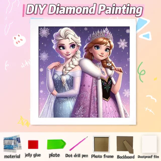 ภาพติดเพชรพร้อมกรอบรูป ของน่ารัก ครอสติสคริสตัล DIY ขนาด 18*23cm สำหรับเด็ก ของขวัญเด็ก ของเล่นเด็ก การทำสมาธิ จิตรกรรม