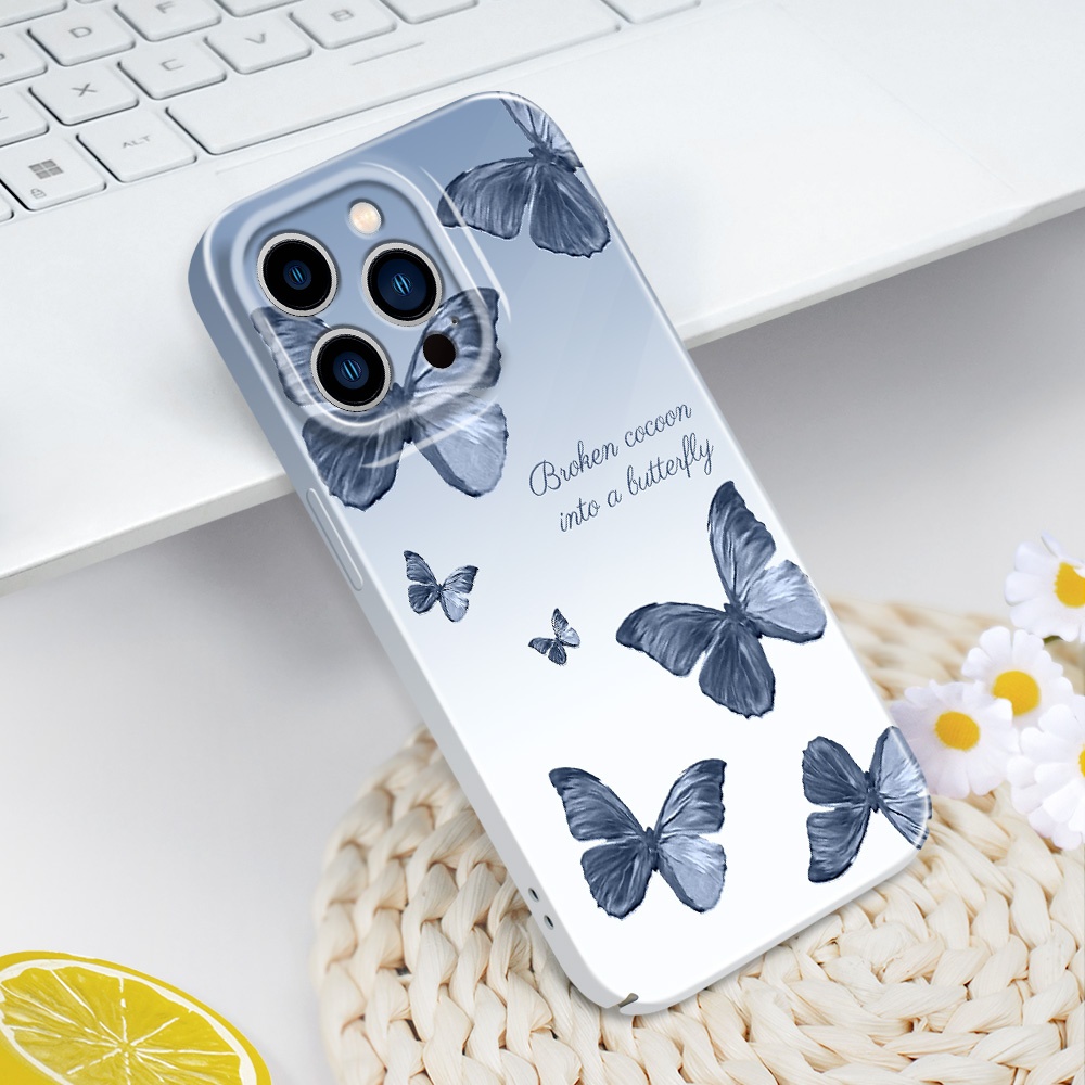 เคสโทรศัพท์สําหรับ IPhone 14 13 Pro Max Mini Alluring Butterfly Film Hard Cover