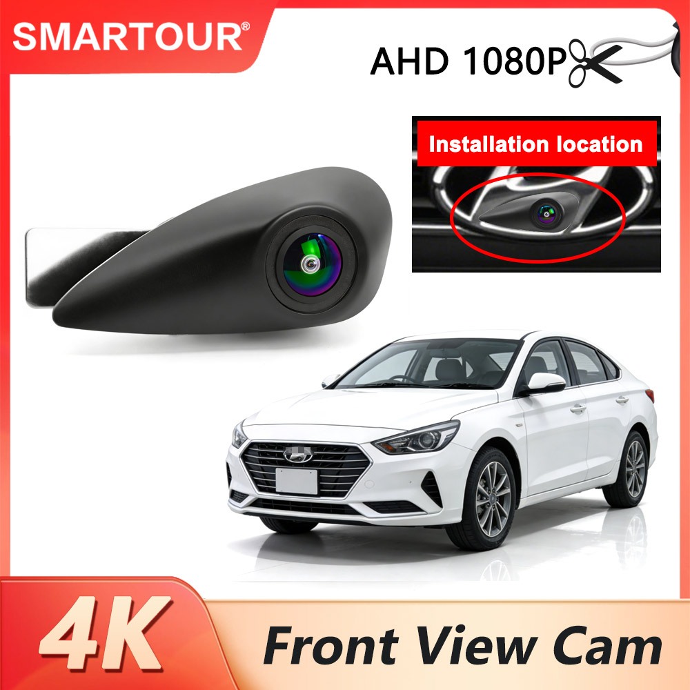4K 1080P AHD รถด้านหน้าดูกล้องสําหรับ Hyundai IX35 I30 Tucson Accent I40 Santa Fe Dm H1 Terracan Starex I20 IX55 สําหรับรถสัญลักษณ์โลโก้