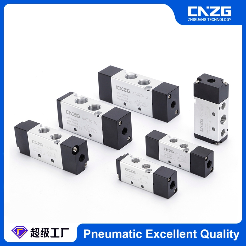 5/2 Way Single/Double Air Control Valve 5 พอร์ต 1/4 "3/8" แก๊ส Air Valve 4A110-06 4A120-06 4A210-08 