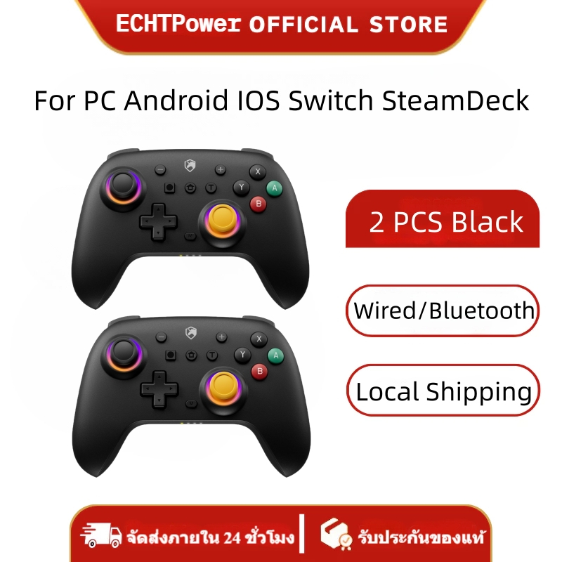 NYXI 2 ชิ้นสีดําไร้สาย Pro Controller สําหรับพีซี/Android/iOS/สวิตช์/Lite/OLED
