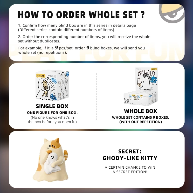 52TOYS Ghody - Behold My Cat Series Blind Box Figure Toy（Whole Set） thumbnail 4