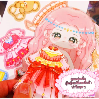 แม่เหล็กติดตู้เย็นรูปเจ้าหญิง DIY แพค 4 แผ่น ขนาด 10x15 cm ทนทานไม่พังง่าย สีสันสดใส บรรจุกล่องในหูหิ้ว ตุ๊กตาแม่เหล็ก