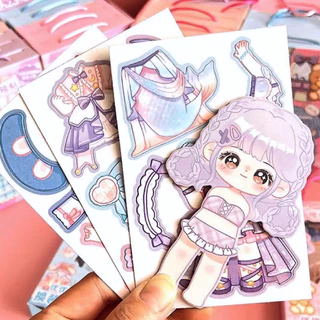 แม่เหล็กติดตู้เย็นรูปเจ้าหญิง DIY แพค 4 แผ่น ขนาด 10x15 cm ทนทานไม่พังง่าย สีสันสดใส บรรจุกล่องในหูหิ้ว ตุ๊กตาแม่เหล็ก