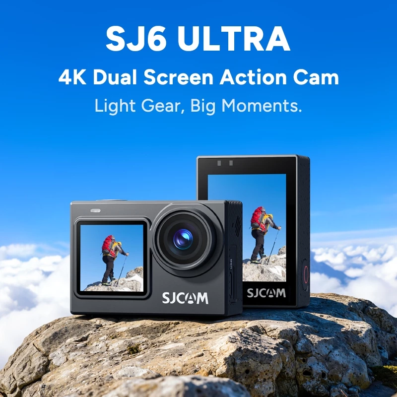 SJCAM SJ6 Ultra กล้องแอ็คชั่น 4K, ระบบกันสั่น, ควบคุมด้วยเสียง, กล้องติดหน้ารถจักรยานยนต์, ตกปลา, ดำน้ำ, ถ่ายวิดีโอกลางแจ้ง thumbnail 3