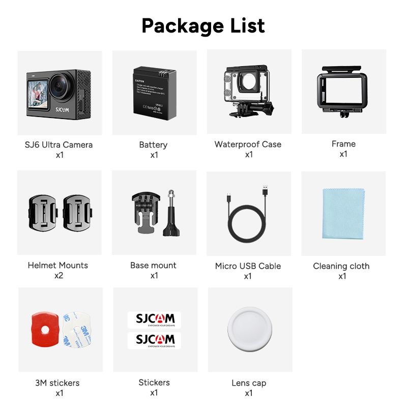 SJCAM SJ6 Ultra กล้องแอ็คชั่น 4K, ระบบกันสั่น, ควบคุมด้วยเสียง, กล้องติดหน้ารถจักรยานยนต์, ตกปลา, ดำน้ำ, ถ่ายวิดีโอกลางแจ้ง ราคา ถูกที่สุด ดีลบีเคเค แกลเลอรีภาพที่ 9