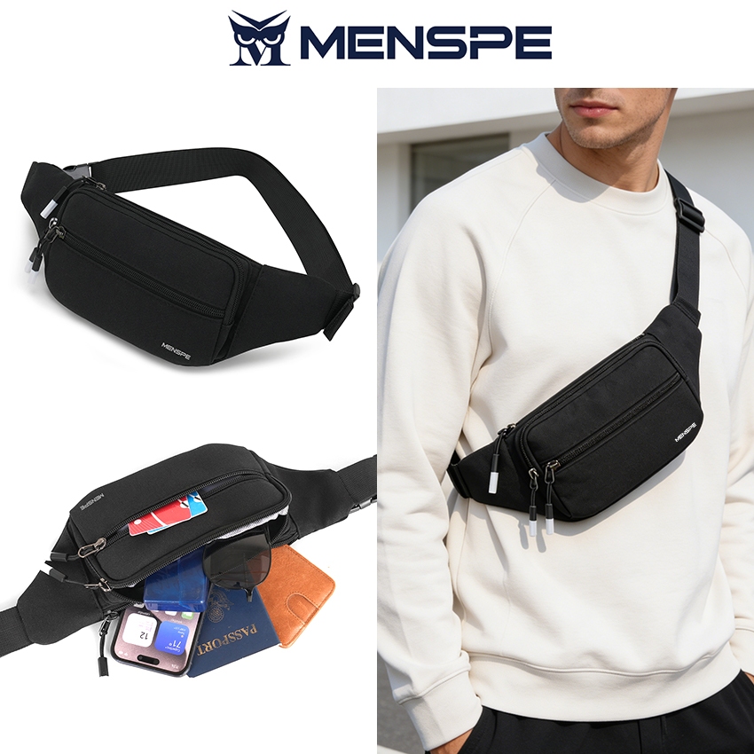 MENSPE Sports Chest Bag กระเป๋าคาดเอวพร้อมสายรัดปรับระดับได้