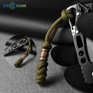 ZHI XUAN พวงกุญแจทองเหลือง เชือกถักพาราคอร์ด ตะขอพวงกุญแจ ที่คล้องซิป