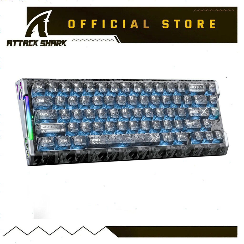 ATTACK SHARK R68 HE คาร์บอนไฟเบอร์แบบมีสาย Rapid Trigger คีย์บอร์ดแม่เหล็ก