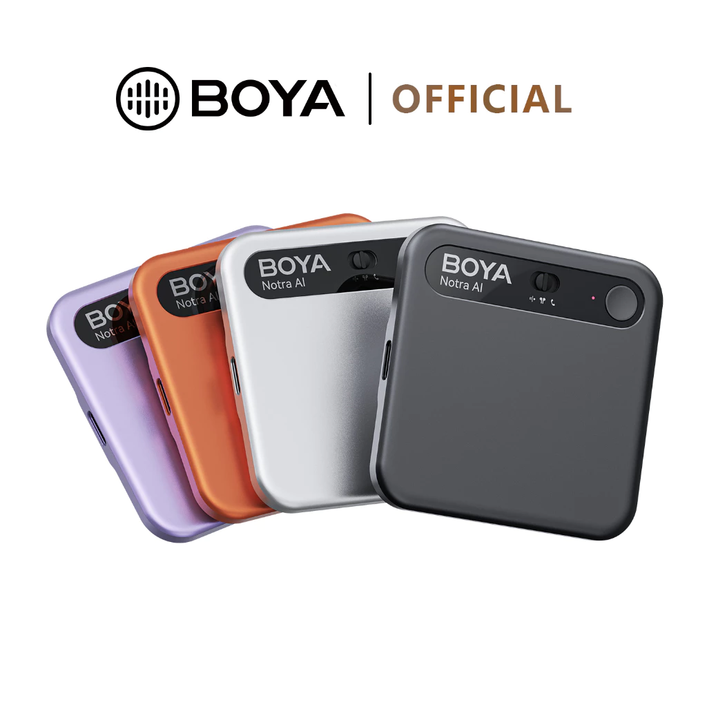 BOYA Notra AI Voice Recorder เครื่องบันทึกเสียง 64GB Mini พร้อมการบันทึกการโทรและ AI Trancription