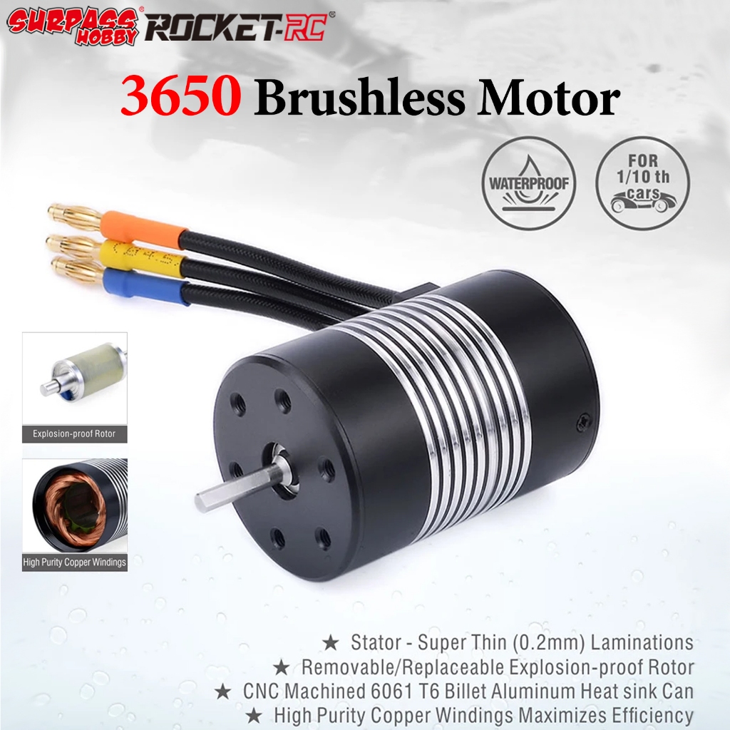 Surpass Hobby ROCKET 3650 2300KV 3100KV 3500KV 3900KV 4300KV 5200KV 5900KV 7700KV กันน้ํามอเตอร์ไร้แ
