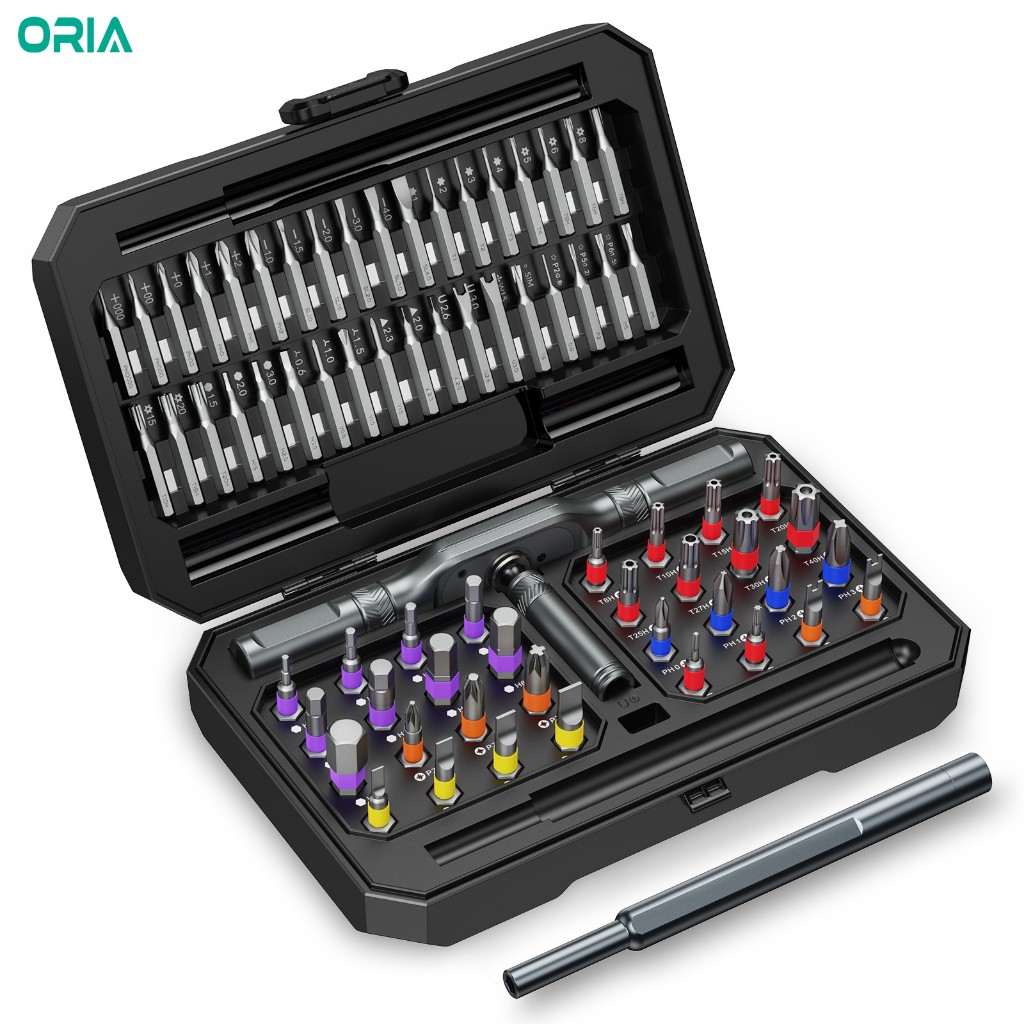 ORIA 71 in 1 Ratchet ไขควงชุด DIY ผสมเพลายืดหยุ่น 68 ชิ้น S2 เหล็ก Bits สําหรับเฟอร์นิเจอร์ประกอบจักรยาน Precision ไฟฟ้าซ่อมเครื่องใช้ไฟฟ้า