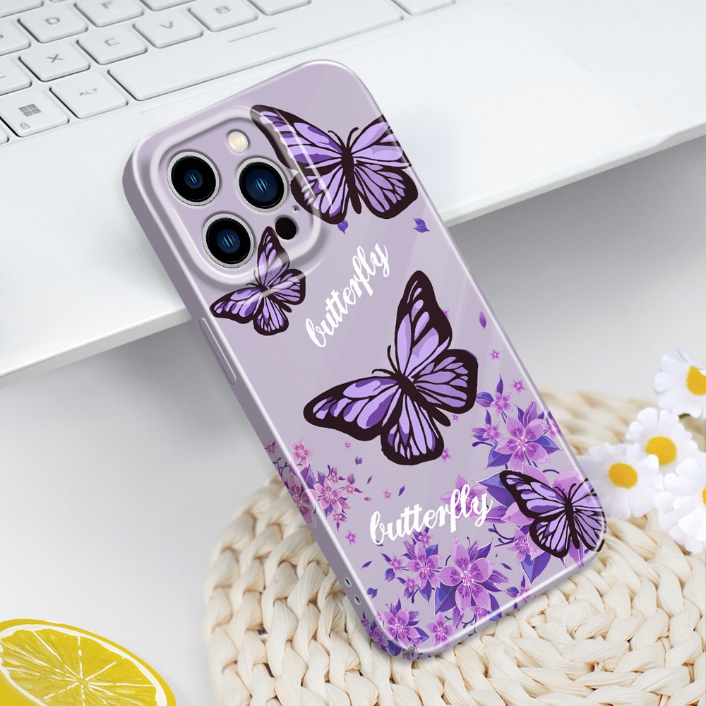 เคสโทรศัพท์สําหรับ IPhone 14 13 Pro Max Mini Sky Butterfly Film Hard Cover