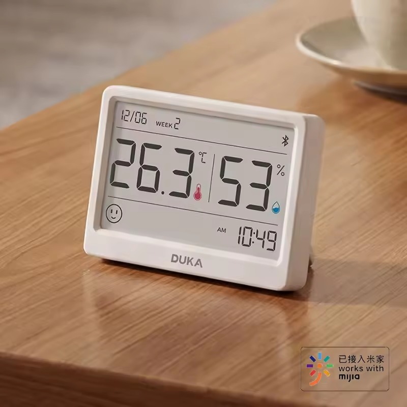 DUKA TH2 E-ink สมาร์ทเครื่องวัดความชื้นเครื่องวัดอุณหภูมิอุณหภูมิในร่มเครื่องวัดความชื้น Sensor Gauge สถานีอากาศ Mijia Home APP