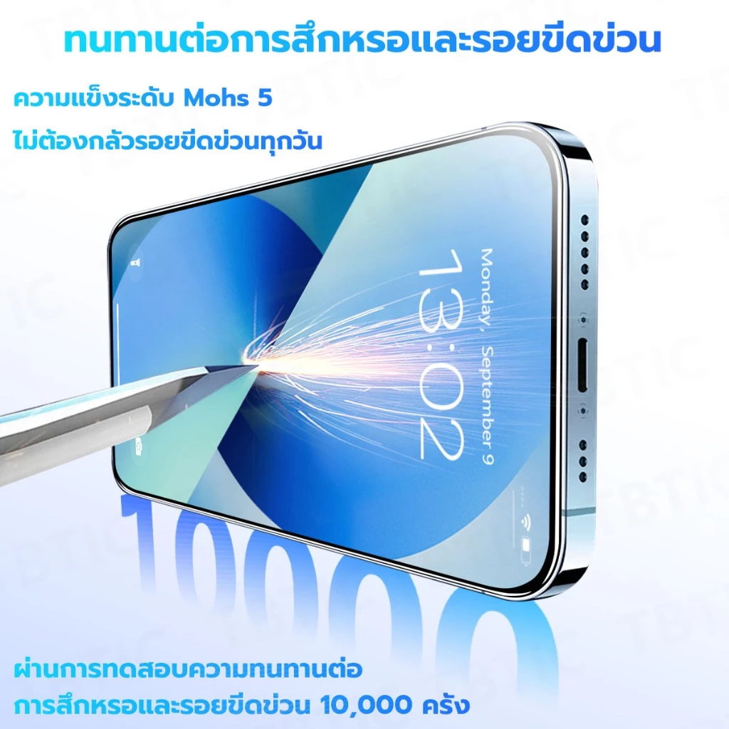TBTIC Screen Protector ฟิล์มกระจก ฟิล์มด้าน+กันมอง สำหรับ IPhone 17 16 15 14 13 12 11 Pro Max Plus XR X Xs thumbnail 5