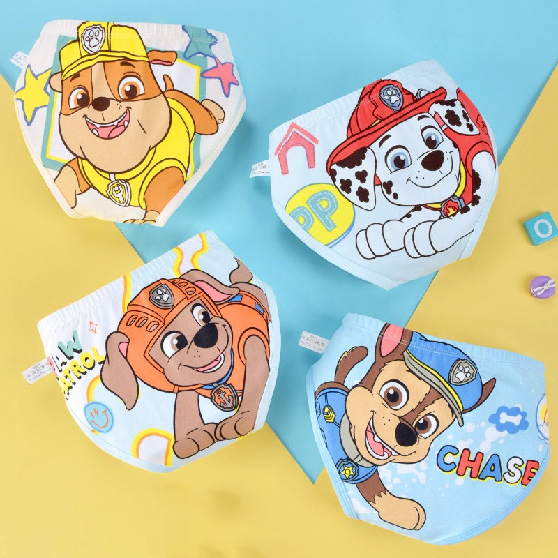 กางเกงใน PAW Patrol 4 ชิ้น ผ้าฝ้ายนุ่ม ระบายอากาศดี ใส่สบาย เหมาะทั้งเด็กผู้ชายและเด็กผู้หญิง หลายขนาด 100-130 ซม. ของขวัญเด็ก