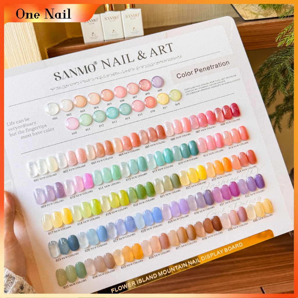 🇹🇭🇹🇭 SANMO ชุดแต่งเล็บสีเยลลี่ 40 สี (กระดานสีฟรี) Four Seasons Universal Color Ice Transparent Color, Skin Jade Fat Nude Skin Color, Semi-Transparent, Milky White, Complete Color Series⚡️