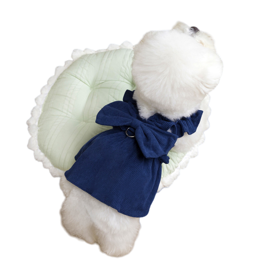 Bowknot Pet Princess Dress Minimalist Dog Traction Dress Spring Summer Thin Style Breathable Dog Pri