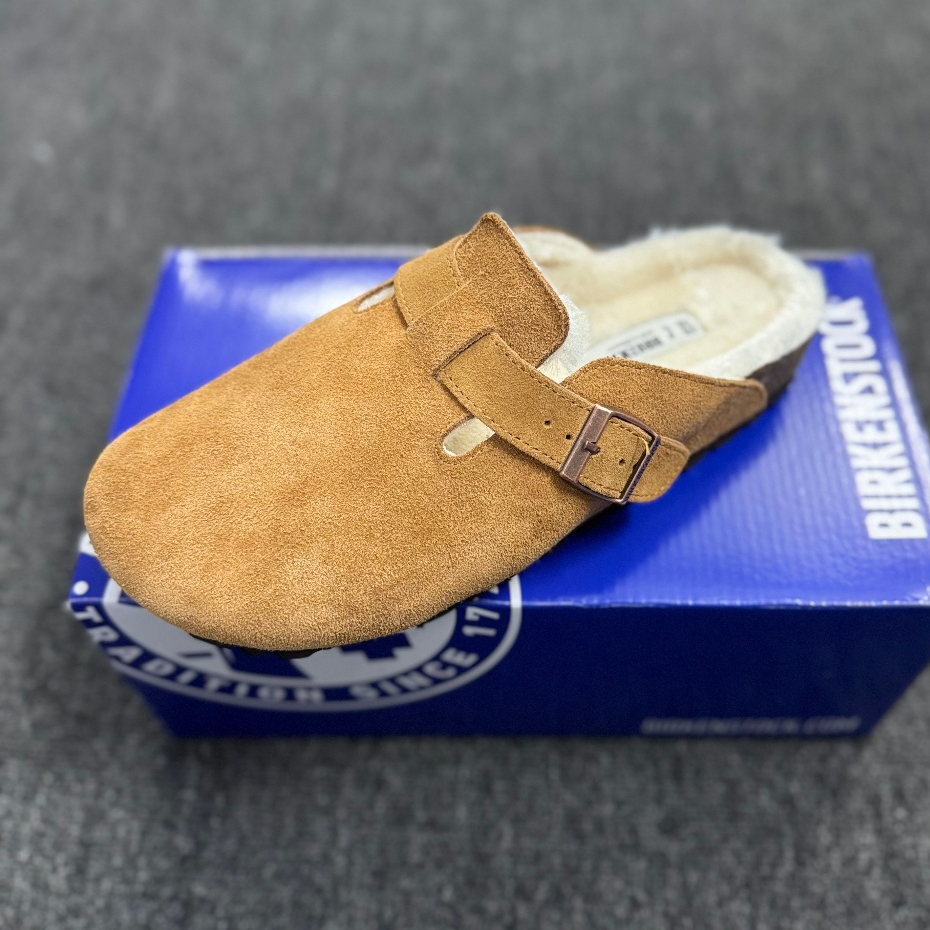 Boken ขนสัตว์ Baotou Boken บวกกํามะหยี่หนาพื้นรองเท้า cowhide สําหรับผู้ชายและผู้หญิงในฤดูหนาวและฤดู