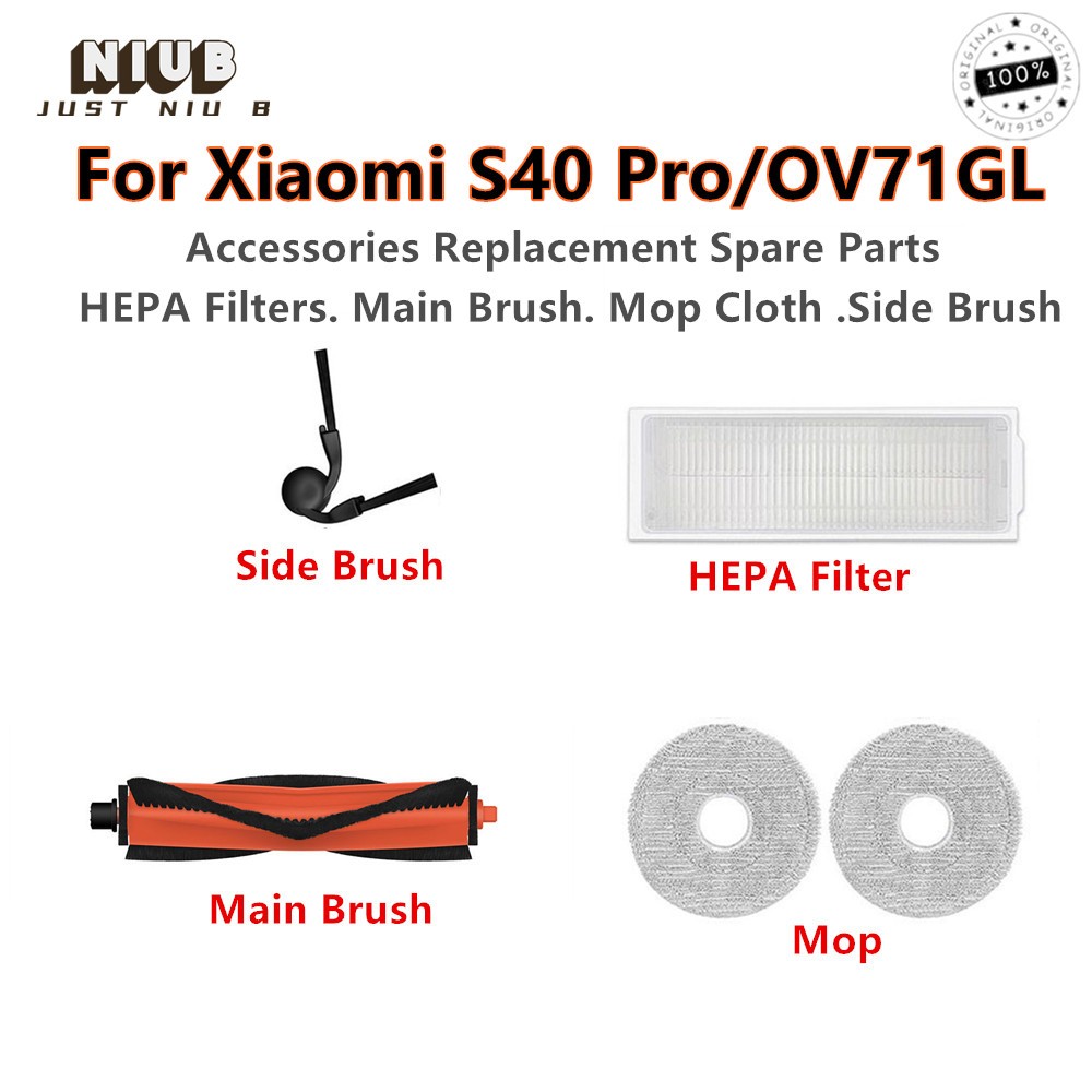 สําหรับ Xiaomi S40 Pro/OV71GL เครื่องดูดฝุ่น HEPA Filter Mop แปรงอุปกรณ์เสริมอะไหล่