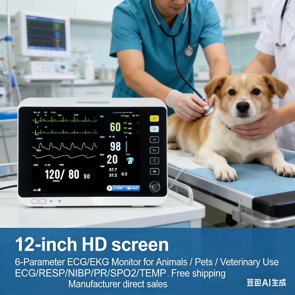 สัตว์เลี้ยงโรงพยาบาลเฉพาะสัตว์ 6 Parameters ECG Monitor 40 ซม.HD Veterinary Medical Monitor ECG/RESP