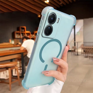 กรณีสําหรับOPPO A57 4G 2022 A77 A77Sออกแบบใหม่C-รูปแหวนแม่เหล็กเคสโทรศัพท์ความงามสี่มุมAnti drop high-end TPUนุ่มกรณี