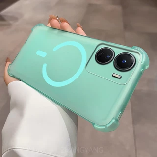 กรณีสําหรับOPPO A57 4G 2022 A77 A77Sออกแบบใหม่C-รูปแหวนแม่เหล็กเคสโทรศัพท์ความงามสี่มุมAnti drop high-end TPUนุ่มกรณี