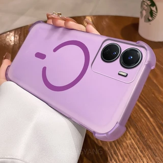 กรณีสําหรับOPPO A57 4G 2022 A77 A77Sออกแบบใหม่C-รูปแหวนแม่เหล็กเคสโทรศัพท์ความงามสี่มุมAnti drop high-end TPUนุ่มกรณี