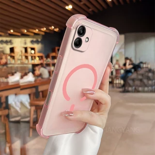SAMSUNG สําหรับSamsung A06 4G A07 5G A05 A06 5Gออกแบบใหม่C-รูปแหวนแม่เหล็กเคสโทรศัพท์ความงามสี่มุมAnti drop high-end TPU soft Case
