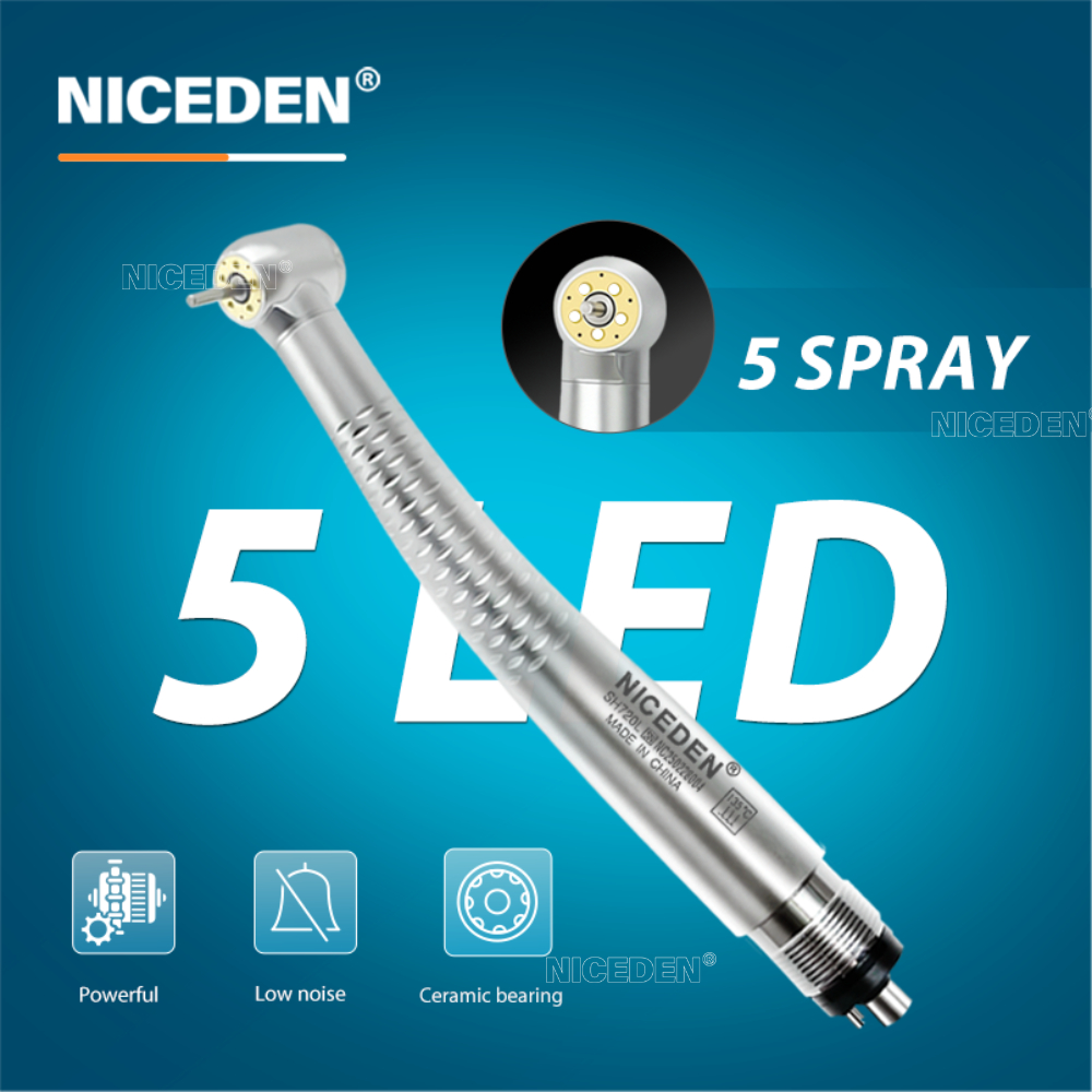 NICEDEN Dental Turbine Handpiece ความเร็วสูง 5 LED