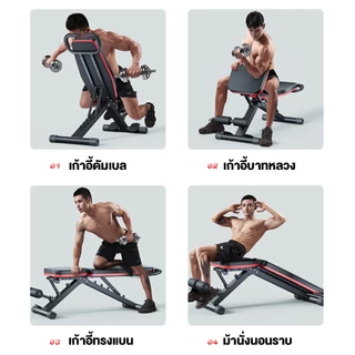 OneTwoFit ม้านั่งออกกําลังกาย ม้านั่งดัมเบลอเนกประสงค์ ม้านั่งซิทอัพ ปรับมุมเบาะได้ 6 ระดับ พับได้ รับน้ำหนักได้ 150 กก.