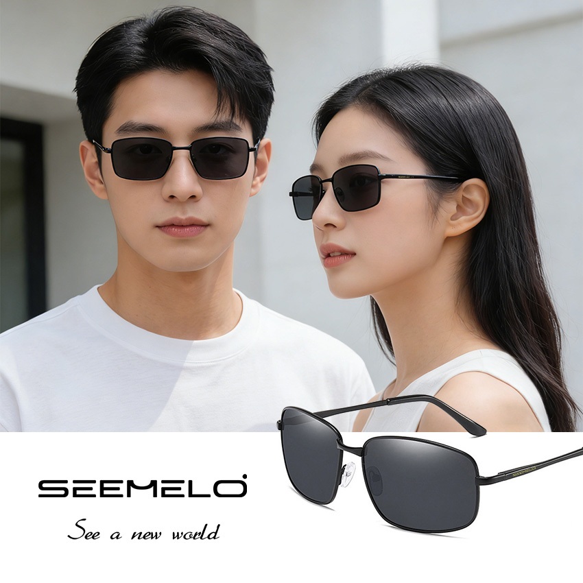 SEEMELO แว่นตากันแดด UV400 TAC สำหรับผู้ชาย กรอบแว่น Retro สำหรับกีฬา กิจกรรมกลางแจ้ง ขับรถ และตกปลา พร้อมแผ่นจมูกซิลิโคน