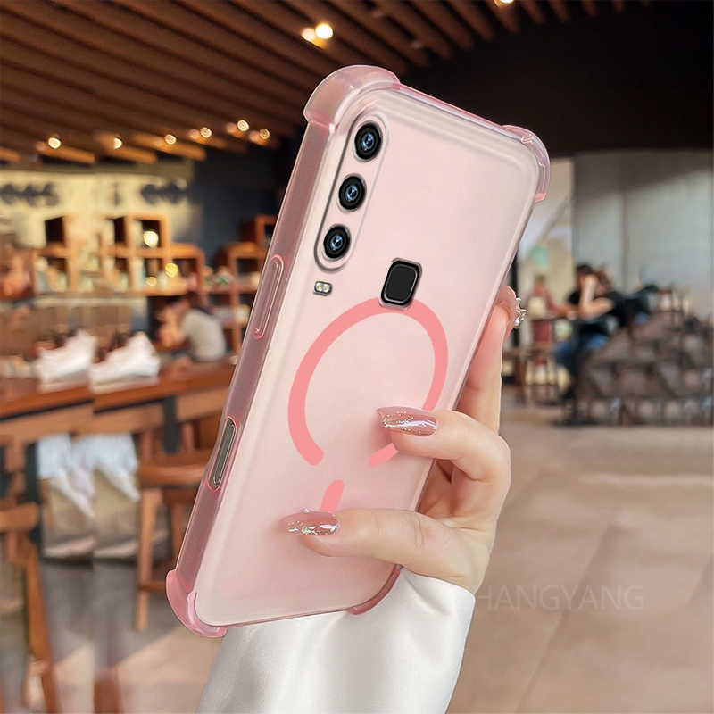 กรณีสําหรับ vivo Y11 Y12 Y15 Y17 ออกแบบใหม่ C-รูปแหวนแม่เหล็กเคสโทรศัพท์ที่มีความงามสี่มุม anti drop high-end TPU soft case