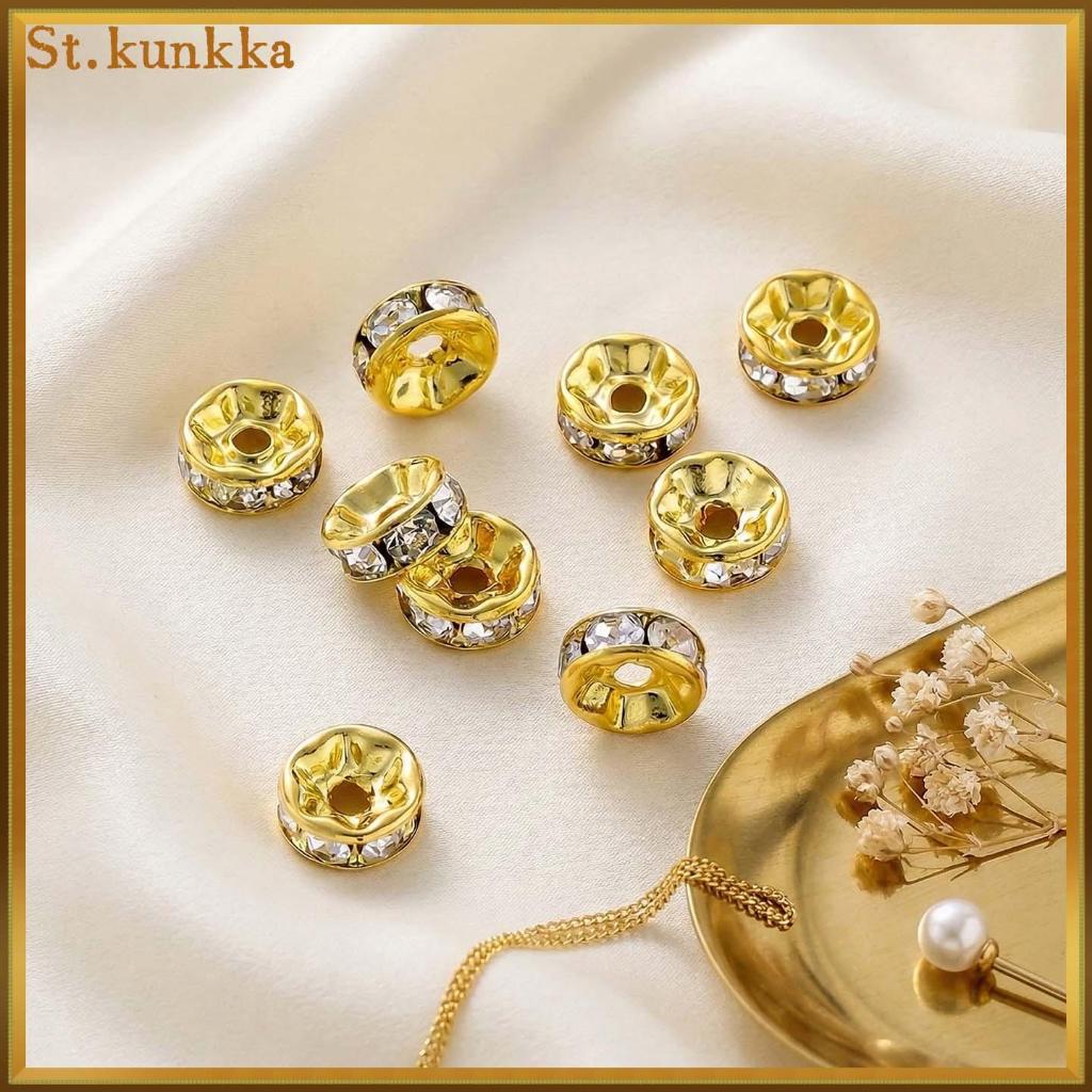 ห่วงประดับพลอยเทียม/เพชร CZ ชุบทอง 14K/18K สีไม่ลอก 10 ชิ้น สำหรับทำสร้อยคอและสร้อยข้อมือ DIY