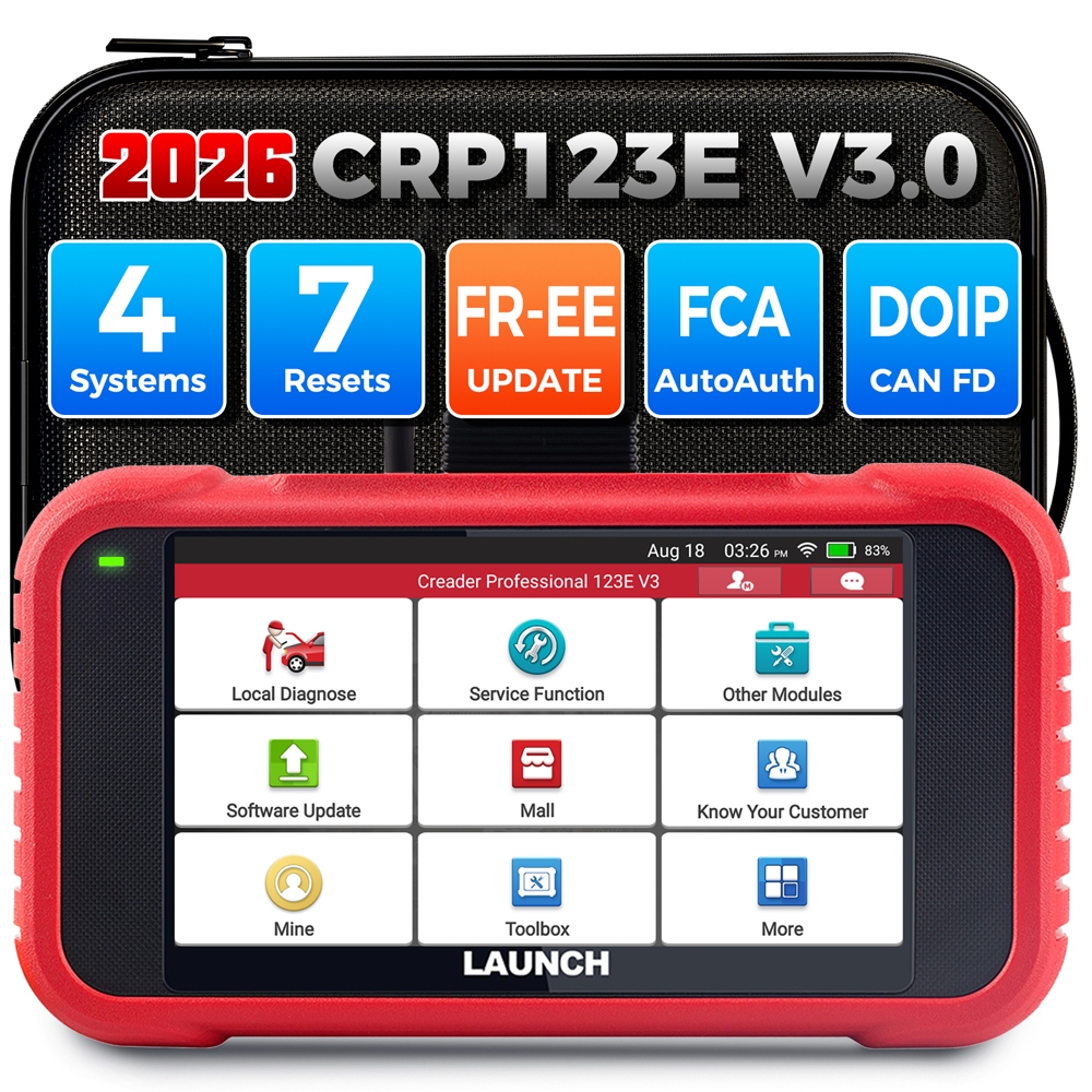 2026 ใหม่- LAUNCH X431 CRP123E V3.0 รถ OBD2 เครื่องมือวินิจฉัย Auto OBD เครื่องสแกนเนอร์ ABS SRS เครื่องยนต์ AT+ 7 รีเซ็ตบริการฟรี Update
