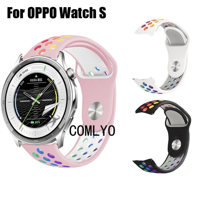 สําหรับ OPPO Watch S สายนาฬิกาสมาร์ทวอทช์ซิลิโคน Soft Sports Band สําหรับผู้หญิงผู้ชายสายรัดข้อมือ
