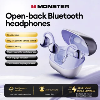Monster AC235 หูฟังบลูทูธหูฟังไร้สายพร้อมไดรเวอร์ 13 มม. และเวลาเล่น 32 ชม. พร้อมเสียงไฮไฟแอพ AI