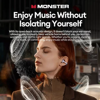 Monster AC235 หูฟังบลูทูธหูฟังไร้สายพร้อมไดรเวอร์ 13 มม. และเวลาเล่น 32 ชม. พร้อมเสียงไฮไฟแอพ AI