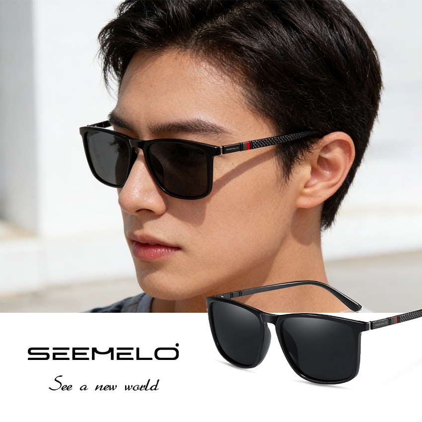 SEEMELO ผู้ชายแว่นตากันแดดแว่นตาขับรถแว่นตากีฬากลางแจ้ง ยูวี400 แว่นตาน้ําหนักเบาสะอาด วิสัยทัศน์ แว่นตากันแดดขี่จักรยานขี่แว่นตาวิ่