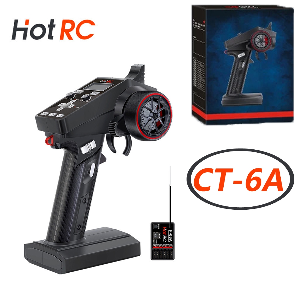 HOTRC CT-6A 6CH เครื่องส่งสัญญาณรีโมทคอนโทรล 2.4 Ghz วิทยุ CT6A พร้อม F-06A ตัวรับสัญญาณสําหรับ RC ร