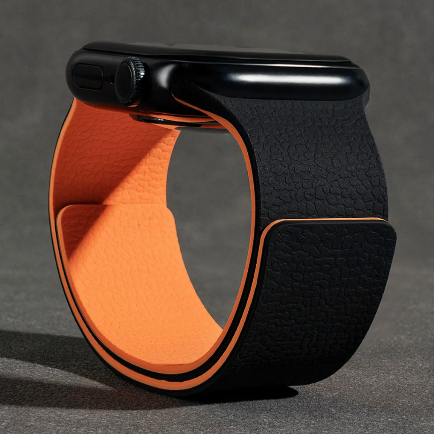 สายรัดซิลิโคนเหลวแม่เหล็กเข้ากันได้กับ แอปเปิล ดู 49 มม. 46 มม. 42 มม. 45 มม. 44 มม. 41 มม. 40 มม. 38 มม. ชุด 11 10 9 8 7 6 5 4 3 & กับ 3/2/1 แม่เหล็กที่แข็งแกร่งกันน้ําปรับ