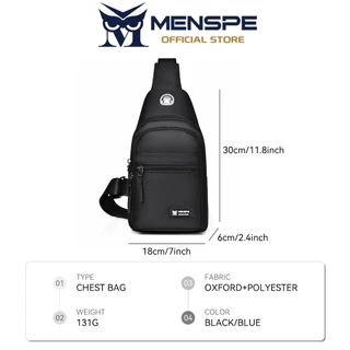 MENSPE กระเป๋าคาดหน้าอกบุรุษ Multi-Functional Crossbody Bag Sports Bag Waterproof Anti-Thief Casual Street Bag