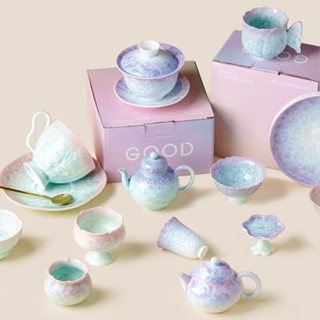 ชุดชากังฟู | ชาคริสตัลลีนเคลือบแฮนด์เมด Ware | รวมถ้วยชา ไกว…