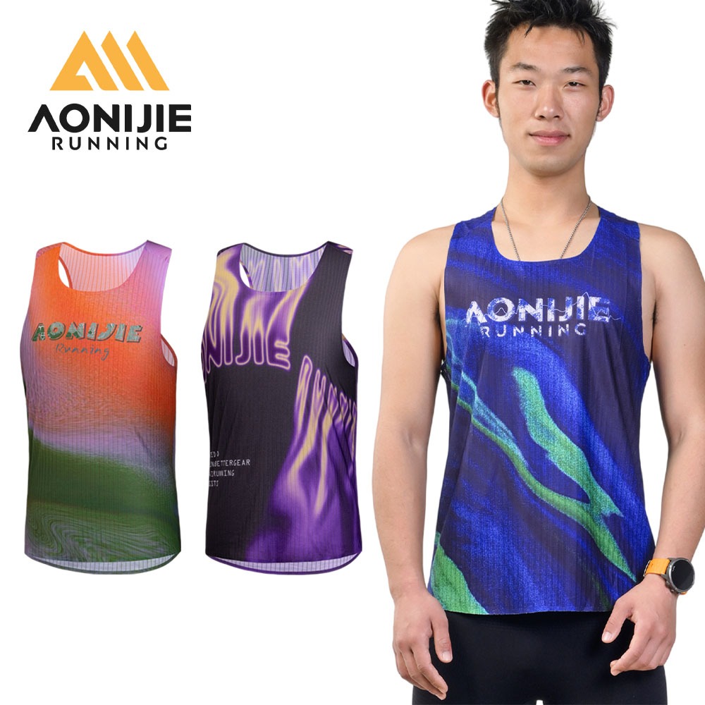 AONIJIE อาโอนิจิ เอฟเอ็ม5264 บุรุษเสื้อกล้ามออกกําลังกายแห้งเร็วระบายอากาศยิมเสื้อกล้ามเนื้อแขนกุดสํ