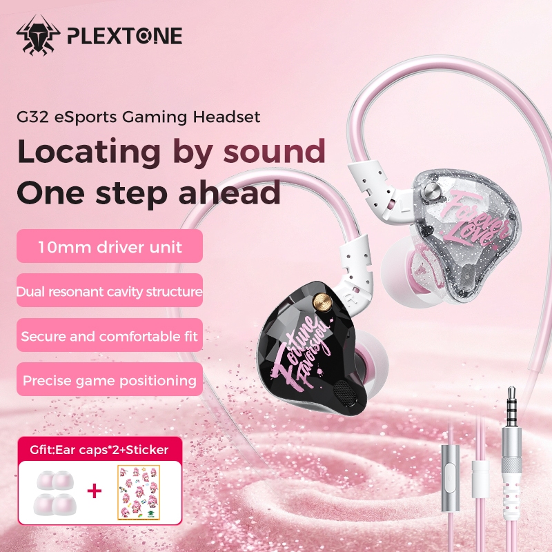 ชุดหูฟังสําหรับเล่นเกม PLEXTONE G32 II, หูฟัง Hi-Fi พร้อมไมโครโฟน, การออกแบบในหู, เบสไฮไฟ, หูฟัง Esports, ลําโพงที่เพิ่มขึ้น 6 ติดตาม, ที่เกี่ยวหู, ชุดหูฟังมอนิเตอร์