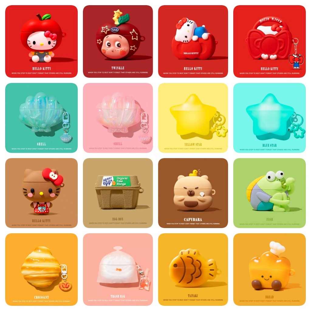 (AirPods 4/4ANC) 80 รูปแบบน่ารักสําหรับ AirPods4/4ANC(2024) เคสซิลิโคนอ่อนนุ่มพร้อมคาราบิเนอร์