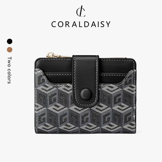 CORALDAISY สินค้าใหม่ปี 2026 กระเป๋าสตางค์แบบพับสองทบ ที่ใส่บัตรหนังสุดหรู ช่องใส่บัตรหลายช่อง