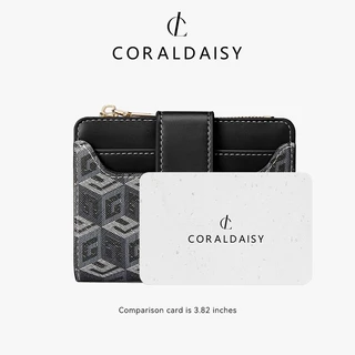 CORALDAISY สินค้าใหม่ปี 2026 กระเป๋าสตางค์แบบพับสองทบ ที่ใส่บัตรหนังสุดหรู ช่องใส่บัตรหลายช่อง
