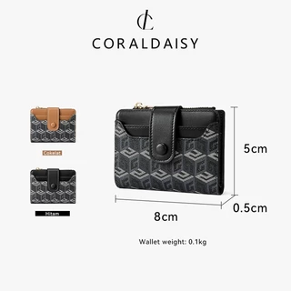 CORALDAISY สินค้าใหม่ปี 2026 กระเป๋าสตางค์แบบพับสองทบ ที่ใส่บัตรหนังสุดหรู ช่องใส่บัตรหลายช่อง