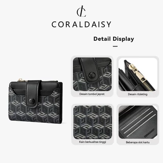 CORALDAISY สินค้าใหม่ปี 2026 กระเป๋าสตางค์แบบพับสองทบ ที่ใส่บัตรหนังสุดหรู ช่องใส่บัตรหลายช่อง